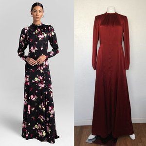 A.L.C. Murray Crimson Red Silk Maxi Dress Gown
